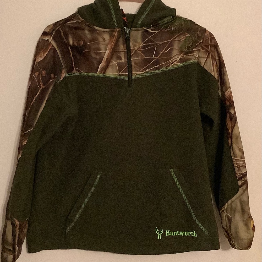 Huntworth Boys Medium fleece hoodie with camouflage